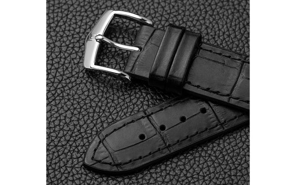 Paul by HIRSCH - Black Alligator Grain Leather Performance Watch Strap