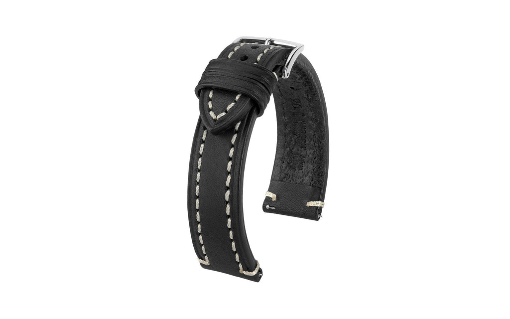 Liberty by HIRSCH - Men's Black Saddle Leather Watch Strap