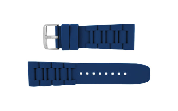 AWB Men's Blue Silicone Oyster Style Link Diver Watch Band
