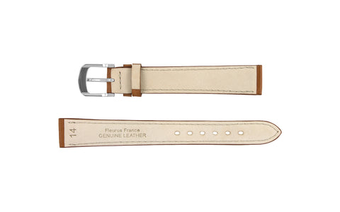 Fleurus France - Women's Tan Stitched Leather Watch Strap