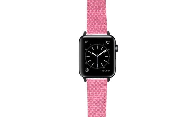 Apple Watch 38/40/41mm Strap - Women's Pink Lizard Grain Leather