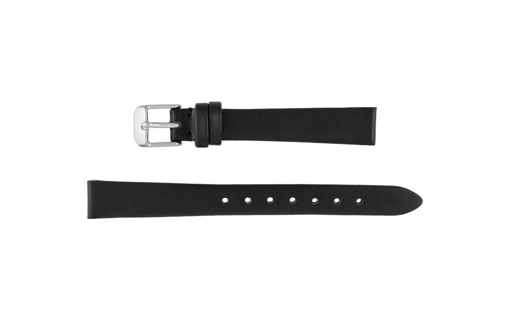 Hadley-Roma Women's Black Satin Leather Watch Strap