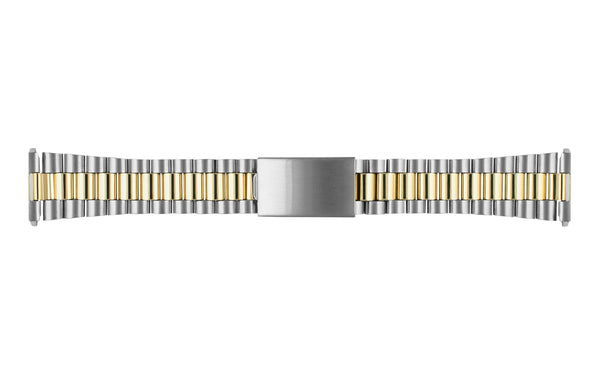 Hadley-Roma Men's Two Tone Rolex President® Style Straight End Metal Bracelet Watch Band