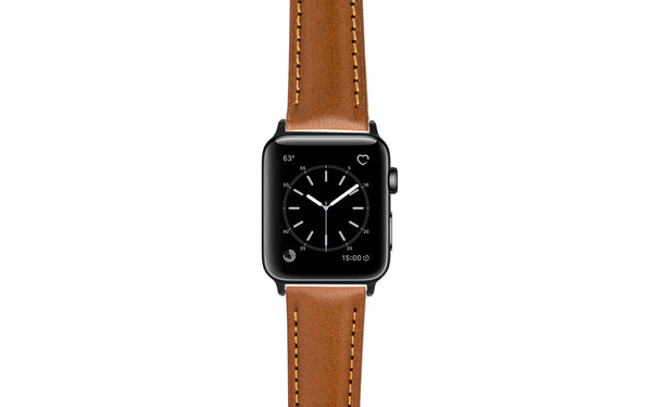 Apple Watch 42/44/45mm Strap - Tan Polished Leather