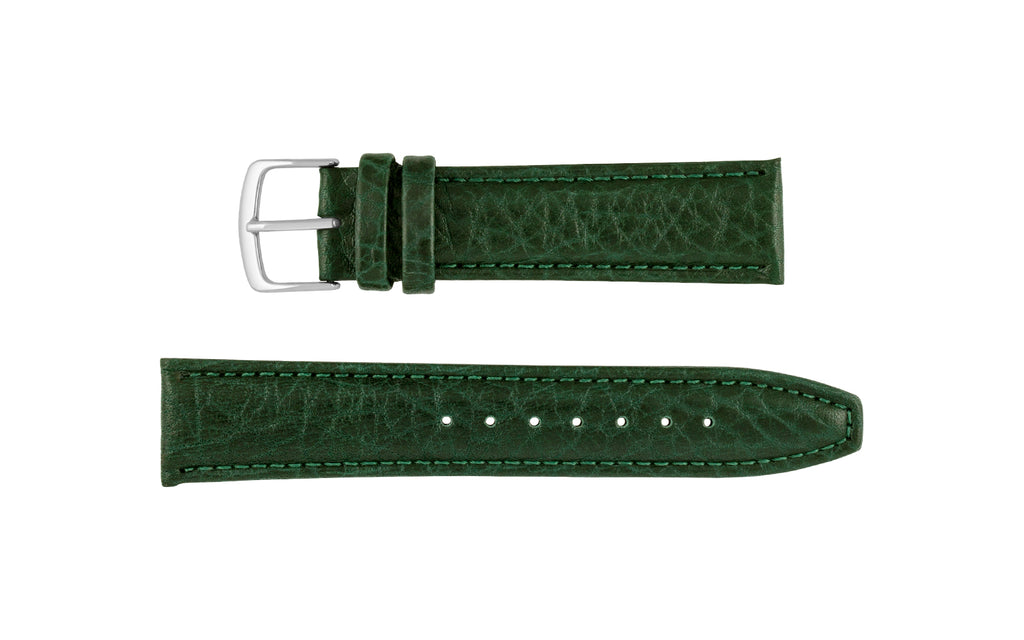 Hadley-Roma Men's Green Genuine Shrunken Grain Leather Watch Strap