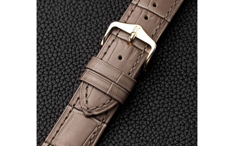 Duke by HIRSCH - Men's Taupe Alligator Grain Leather Watch Strap