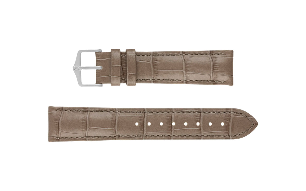 Duke by HIRSCH - Men's Taupe Alligator Grain Leather Watch Strap