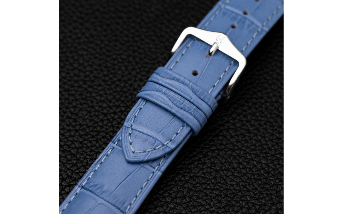Duke by HIRSCH - Women&#39;s Light Blue Alligator Grain Leather Watch Strap *Limited Edition*