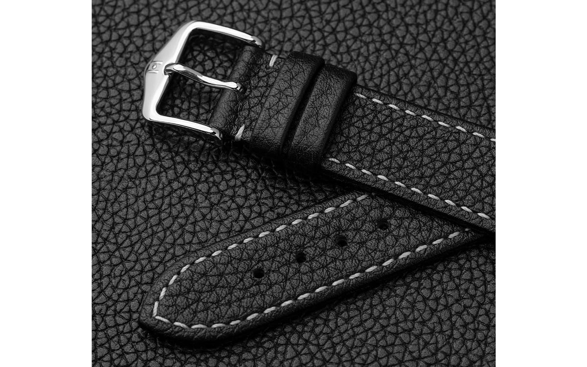 Bologna by HIRSCH - Men's Black Textured Calfskin Leather Watch Strap