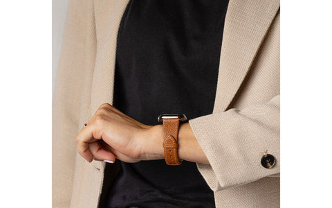 Bologna by HIRSCH - Women's Golden Brown Textured Calfskin Leather Watch Strap