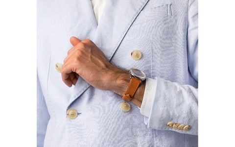 Bologna by HIRSCH - Men's Golden Brown Textured Calfskin Leather Watch Strap