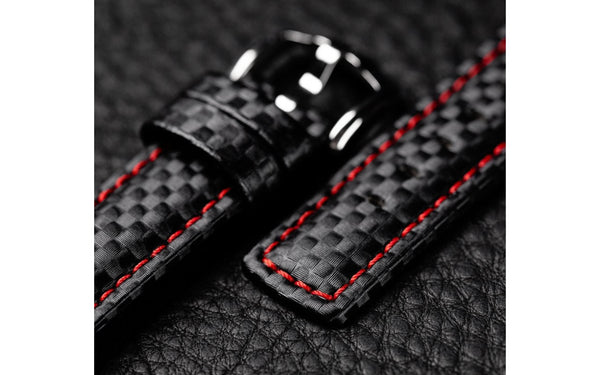 HIRSCH Carbon Fiber Black Red Waterproof Strap Hirsch Straps USA