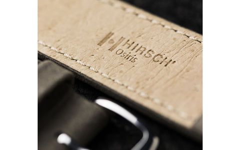 Osiris Nubuck by HIRSCH - Men's Gray Nubuck Leather Watch Strap