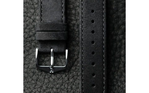 Osiris Nubuck by HIRSCH - Men's Black Nubuck Leather Watch Strap