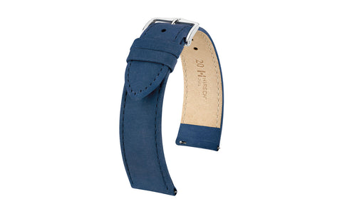 Osiris Nubuck by HIRSCH - Women's Navy Suede-Effect Nubuck Leather Watch Strap