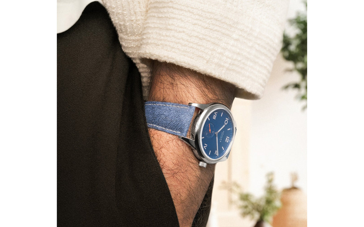 Fibre Plant by HIRSCH - Brushed Denim Vegan Sustainable Watch Strap