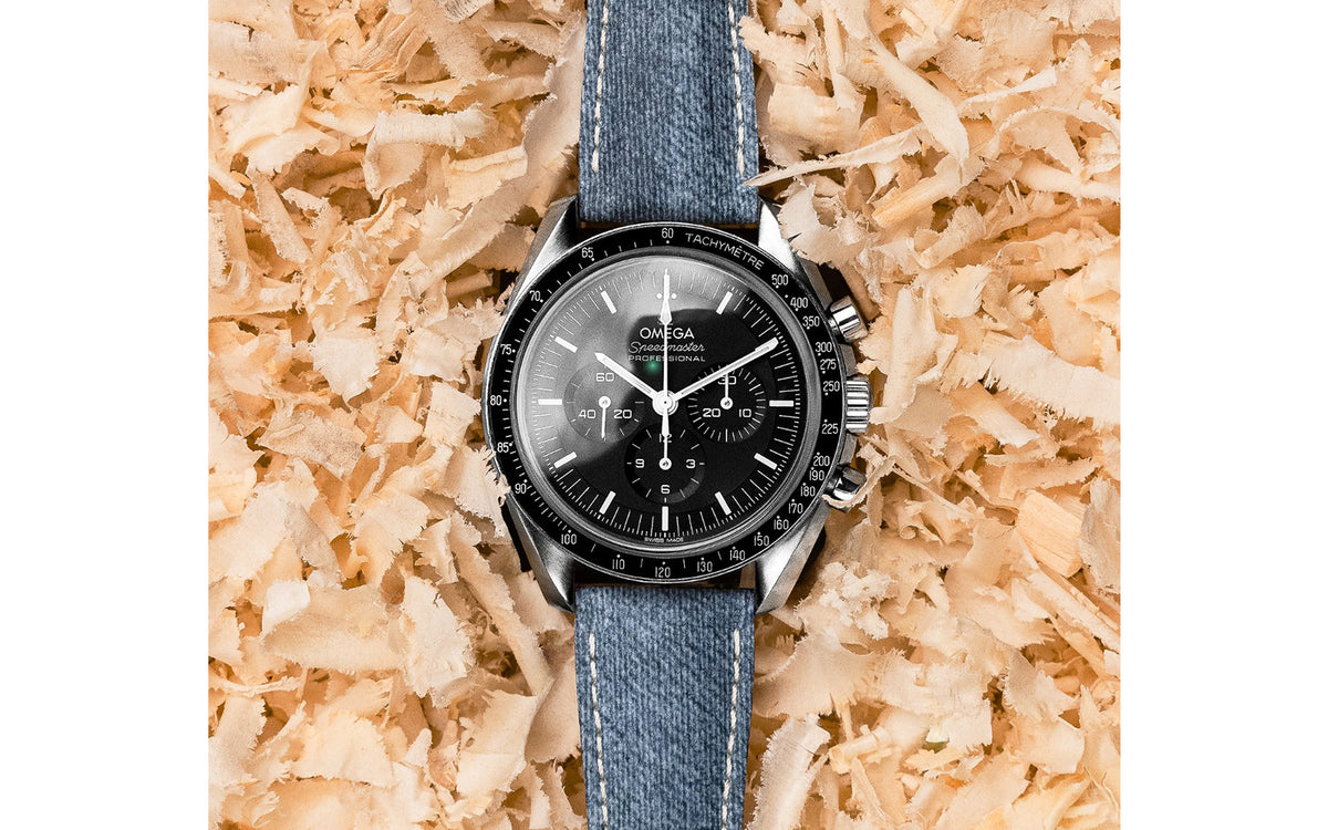 Fibre Plant by HIRSCH - Brushed Denim Vegan Sustainable Watch Strap