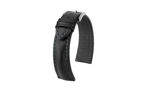 Lucca by HIRSCH - Men's Black Calfskin Leather Watch Strap