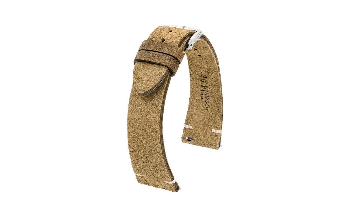 Serro by HIRSCH - Men&#39;s Tan Vintage Suede Watch Strap