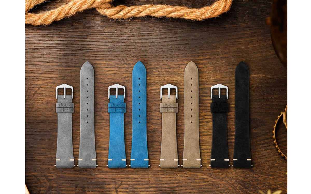 Serro by HIRSCH - Men&#39;s Tan Vintage Suede Watch Strap