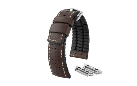 Apple Watch Strap - HIRSCH Tiger Brown Calfskin Performance