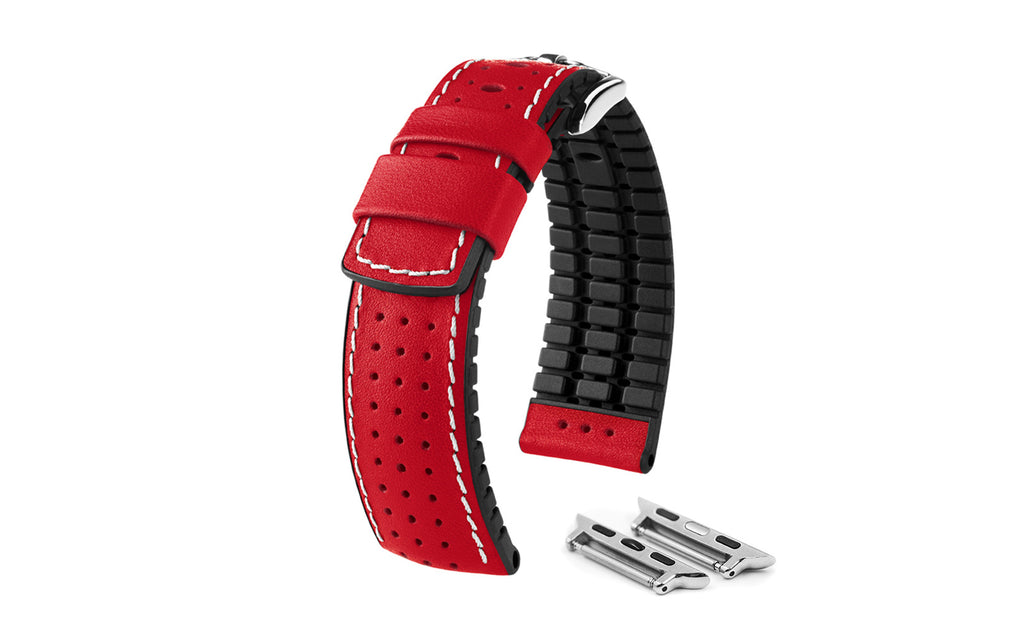 Apple Watch Strap - HIRSCH Tiger Red Calfskin Performance