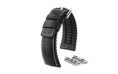 Apple Watch Strap - HIRSCH Tiger Black Calfskin Performance