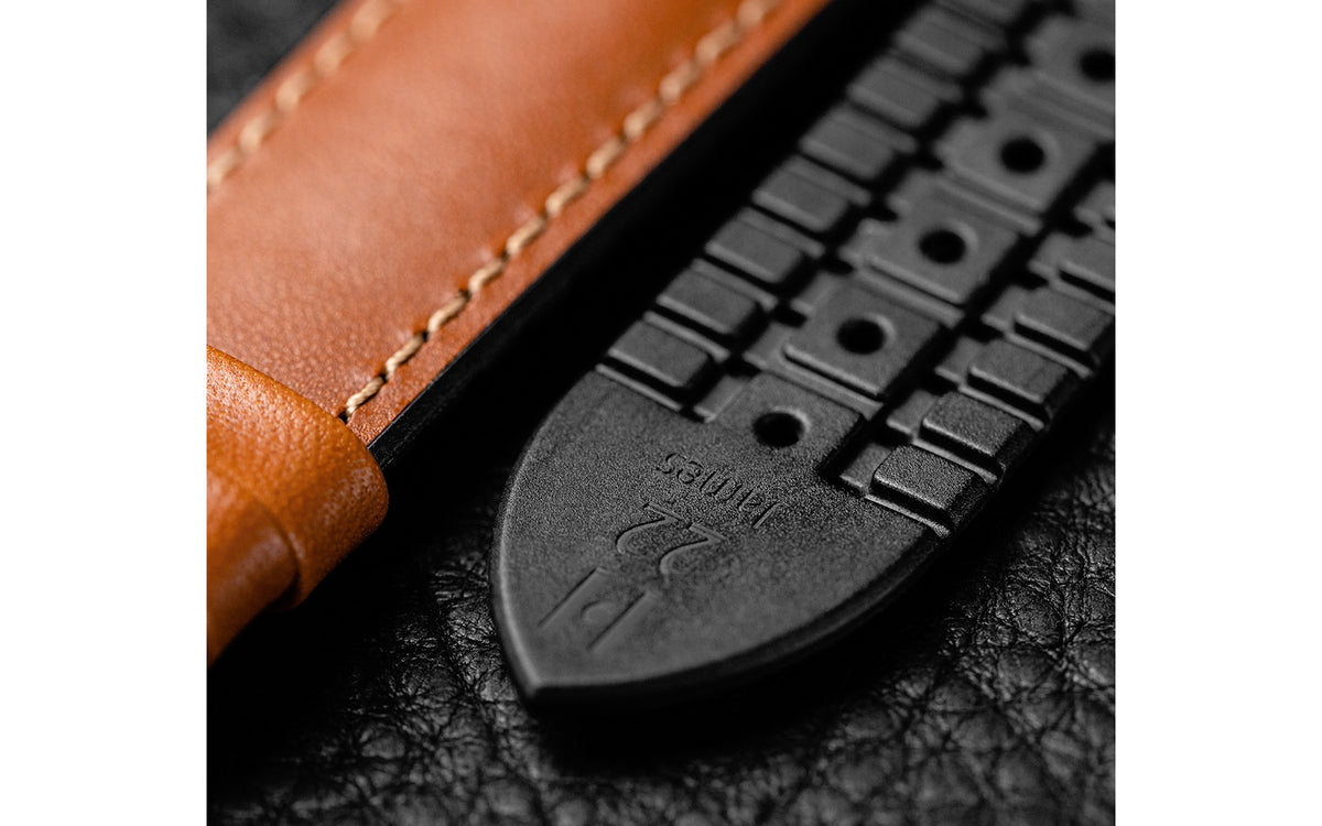 James by HIRSCH - SHORT Golden Brown Italian Calfskin Performance Watch Strap