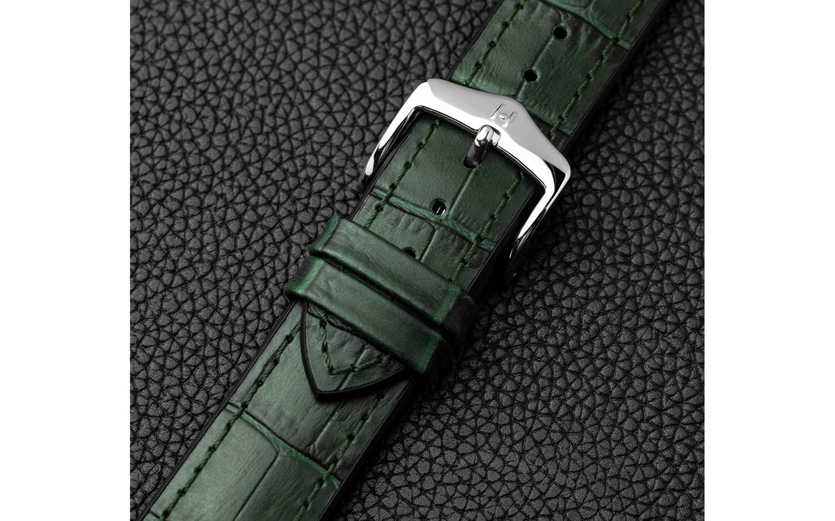 Paul by HIRSCH - Green Alligator Grain Leather Performance Watch Strap