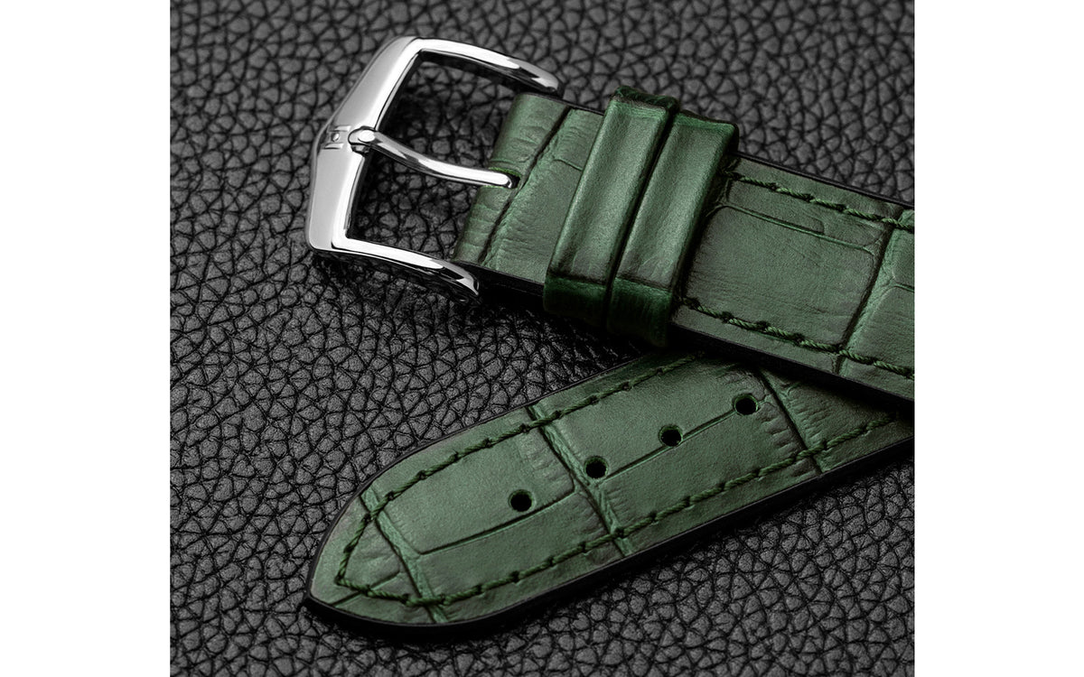Paul by HIRSCH - Green Alligator Grain Leather Performance Watch Strap