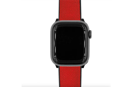 Apple Watch Strap - HIRSCH Arne Red Sailcloth Effect Performance