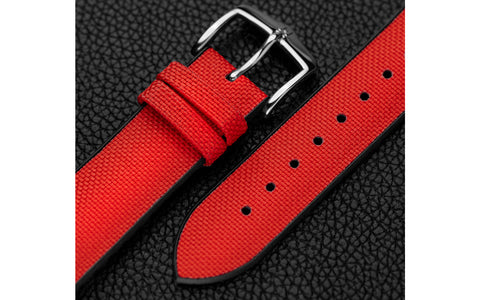 Apple Watch Strap - HIRSCH Arne Red Sailcloth Effect Performance