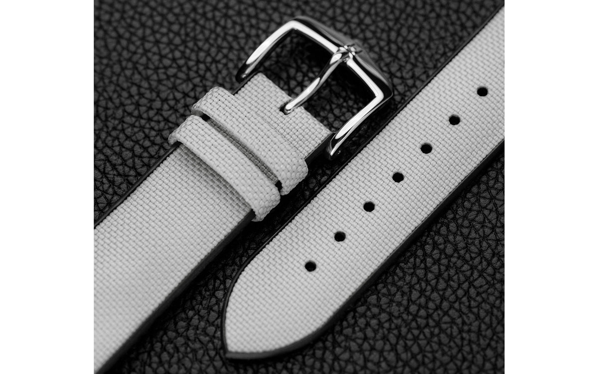 Arne by HIRSCH - Grey Sailcloth Effect Performance Watch Strap