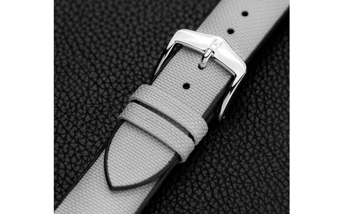 Arne by HIRSCH - Grey Sailcloth Effect Performance Watch Strap