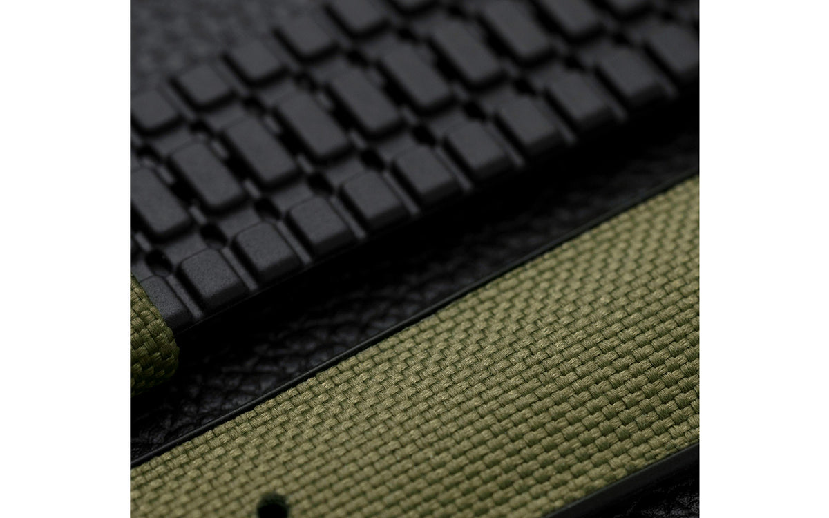 Arne by HIRSCH - Green Sailcloth Effect Performance Watch Strap