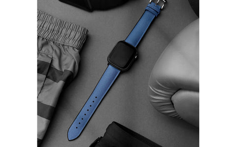 Apple Watch Strap - HIRSCH Arne Blue Sailcloth Effect Performance