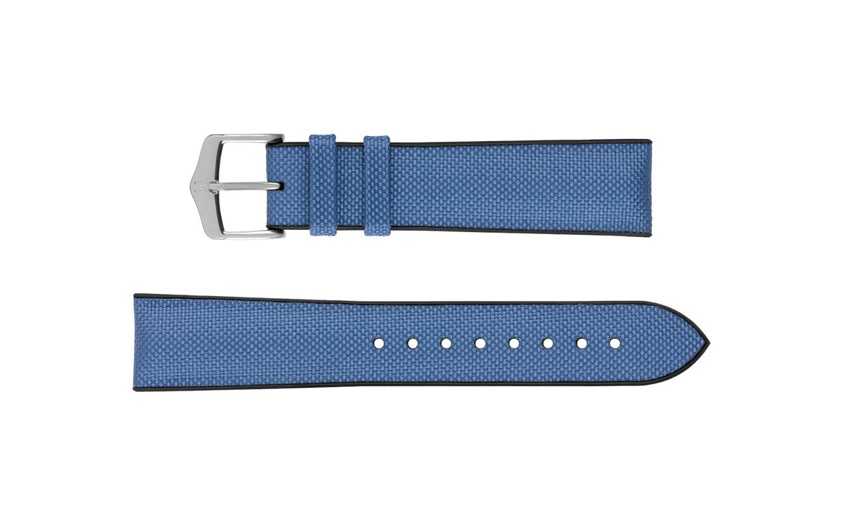 Arne by HIRSCH - Blue Sailcloth Effect Performance Watch Strap