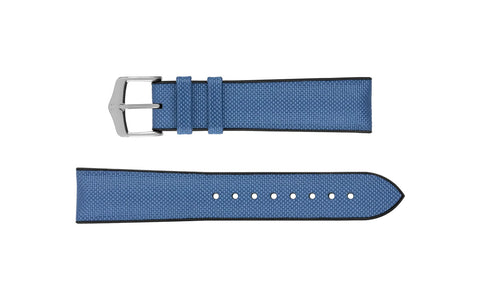 Arne by HIRSCH - Blue Sailcloth Effect Performance Watch Strap