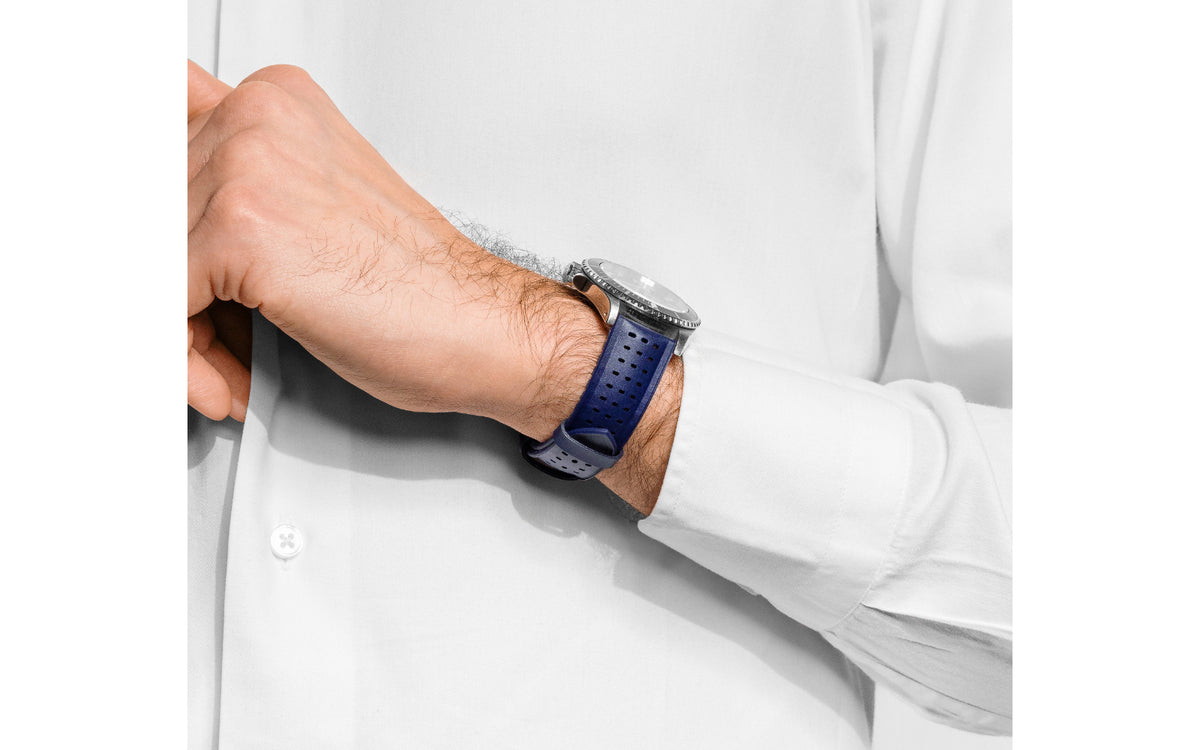 Nyad by HIRSCH - Blue Caoutchouc Rubber Performance Watch Strap