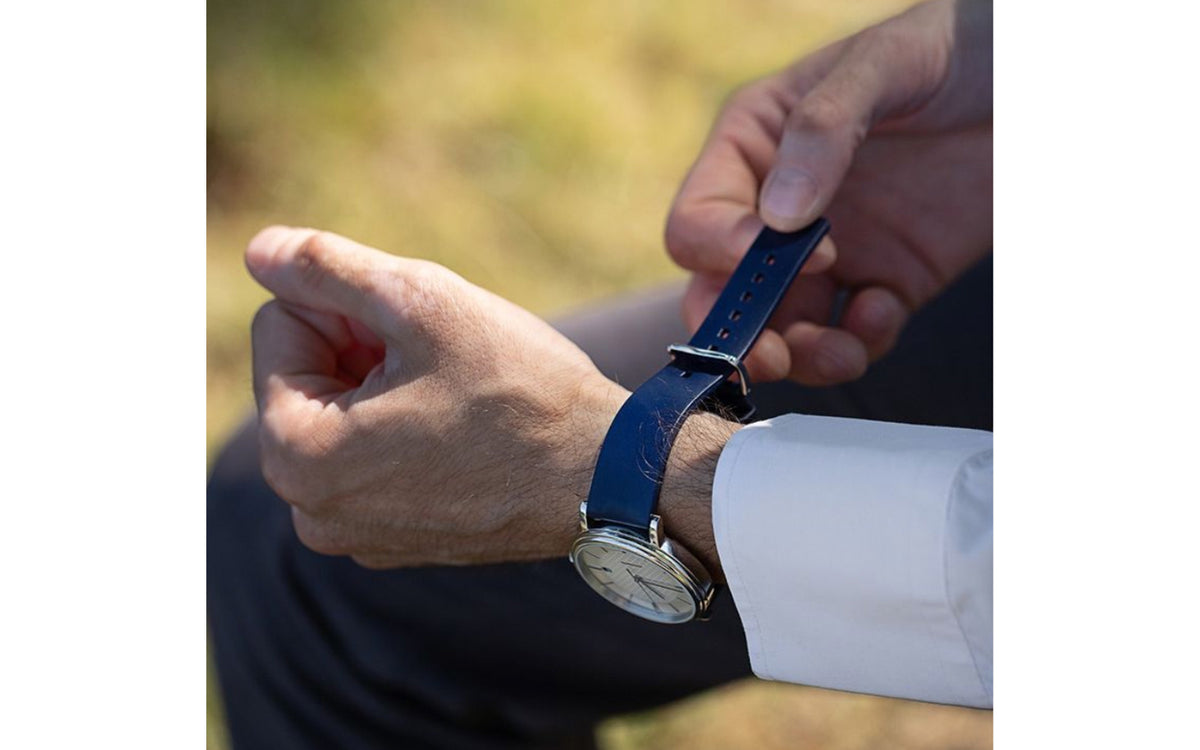 Pure by HIRSCH - Blue Natural Caoutchouc Rubber Watch Strap