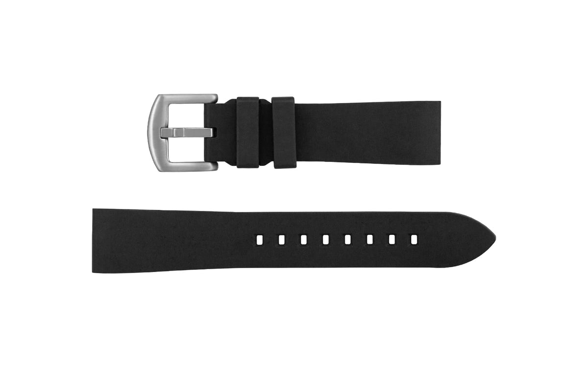 AWB Black Classic Style FKM Rubber Watch Strap