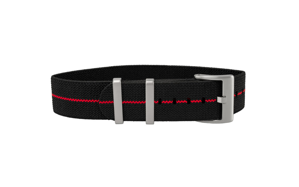 AWB Black/Red Parachute Elastic Nylon Watch Strap