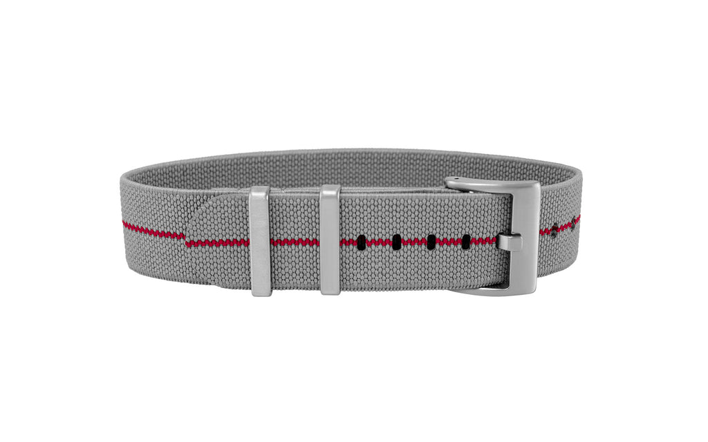 AWB Gray/Red Parachute Elastic Nylon Watch Strap