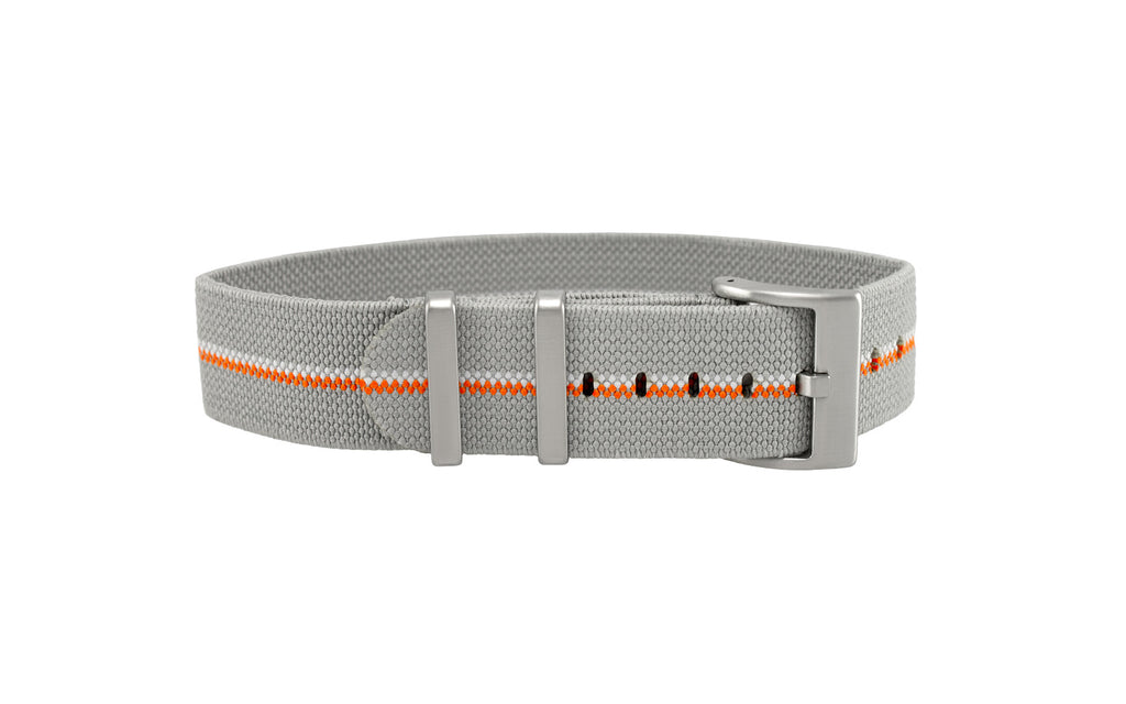 AWB Gray/Orange/White Parachute Elastic Nylon Watch Strap