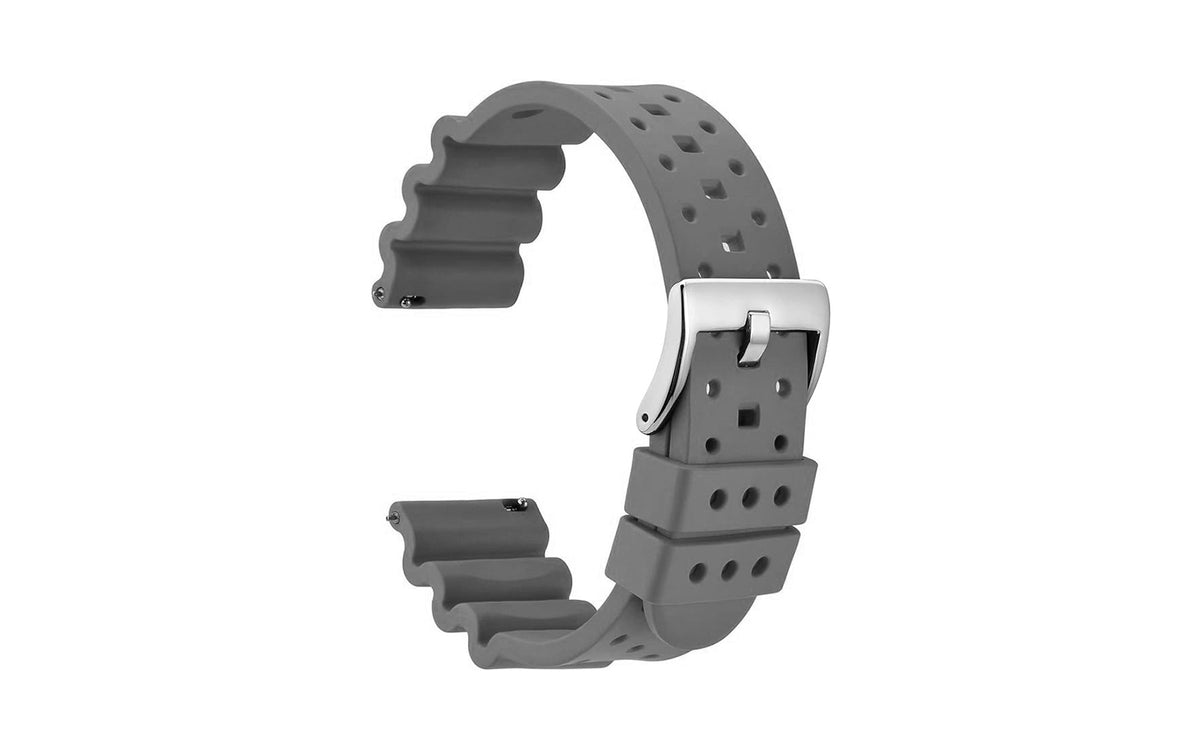 AWB Men&#39;s Gray Silicone Diver Watch Band