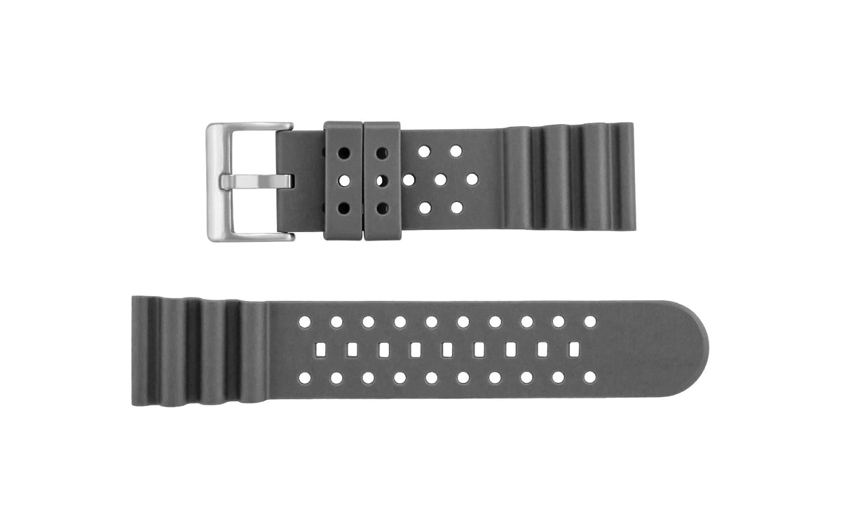 AWB Men&#39;s Gray Silicone Diver Watch Band
