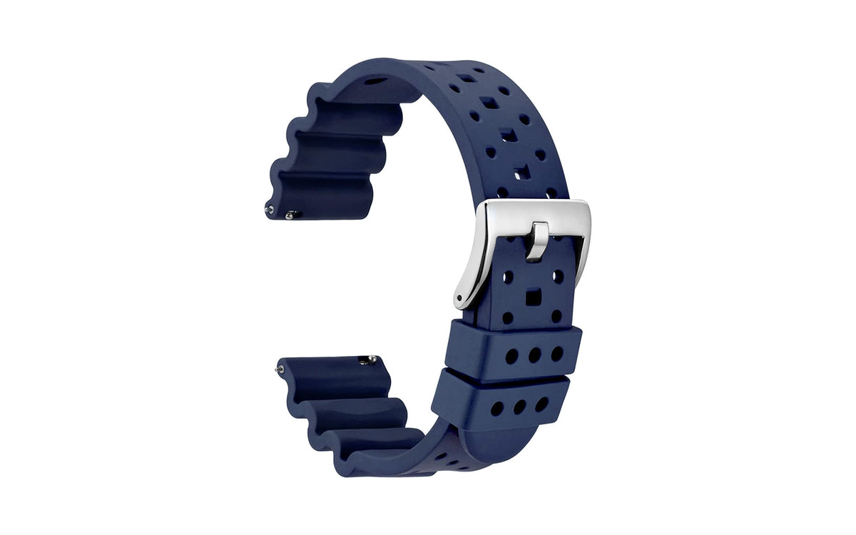 AWB Men&#39;s Navy Silicone Diver Watch Band