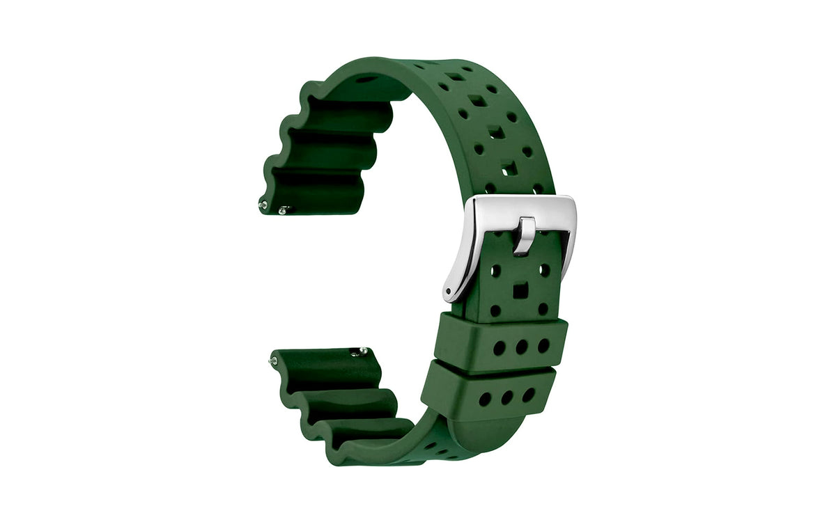 AWB Men&#39;s Olive Silicone Diver Watch Band