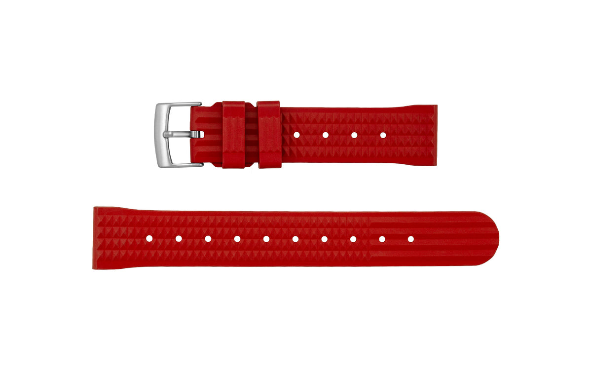 AWB Red Waffle Style FKM Rubber Watch Strap