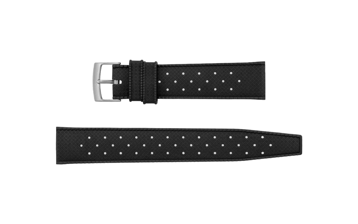 AWB Black Tropical Style FKM Rubber Watch Strap